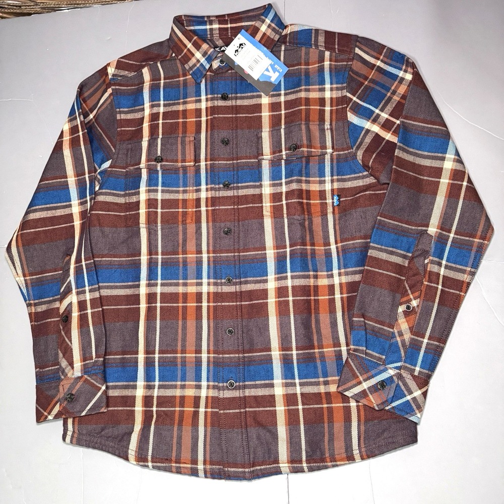 Men's Kavu L Large Carrick Bend Flannel Shirt Jacket Heavy Dalton River Plaid